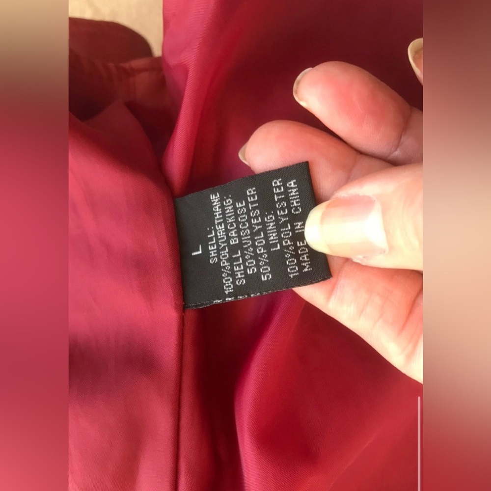Baccini Vegan Red leather jacket - Picture 5 of 14